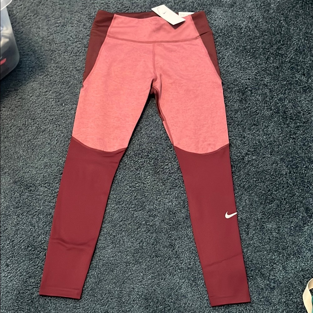 Nike Pink and Maroon Leggings